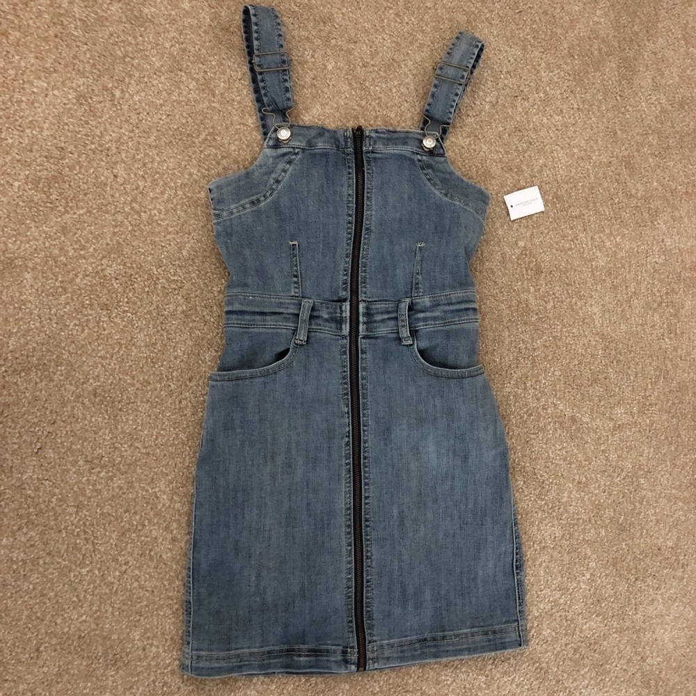 denim overall dress